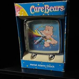 Care Bears Blue and Pink Metal Alarm Clock